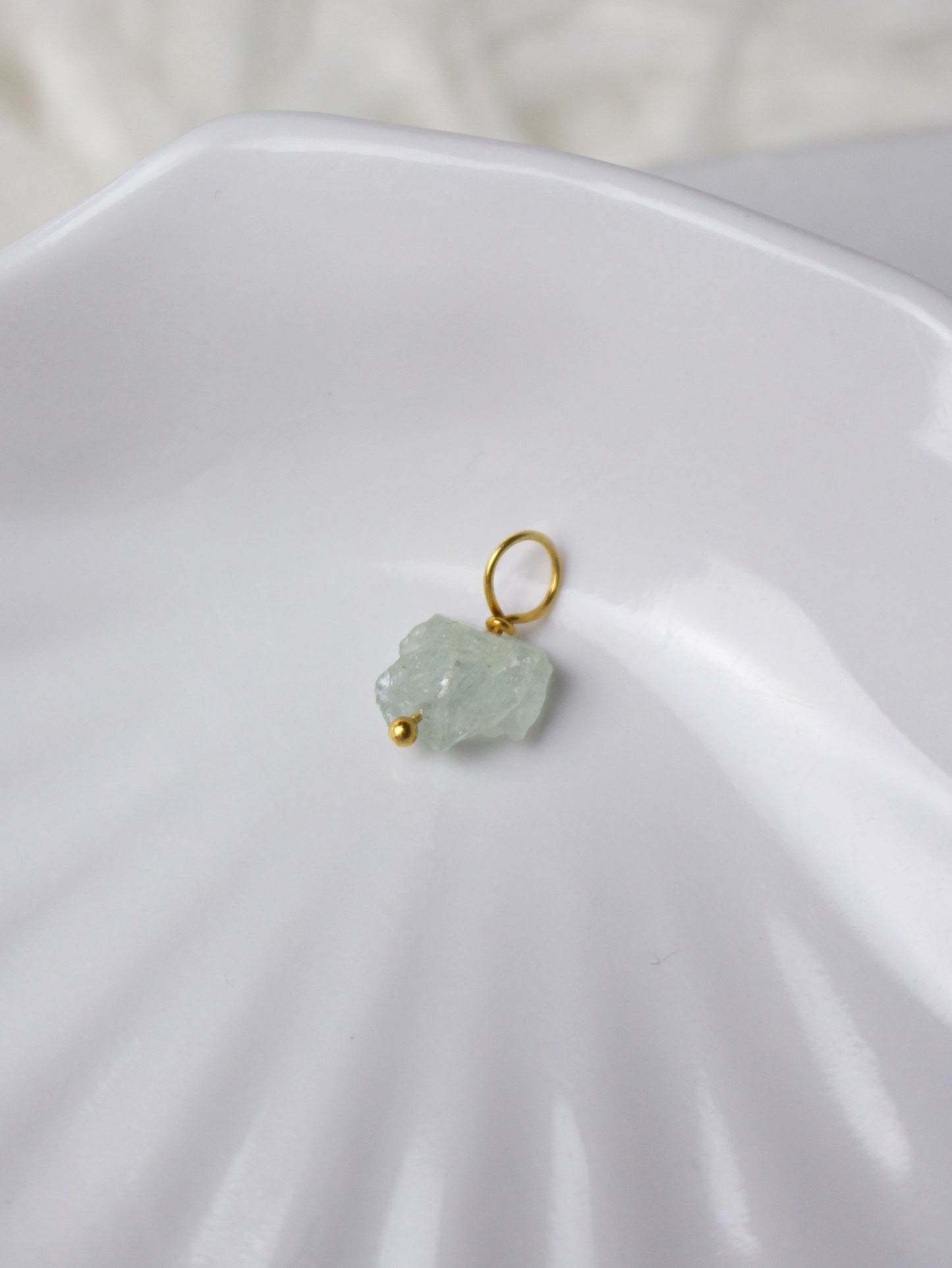 Aquamarin-Anhänger-925 Silber, vergoldet