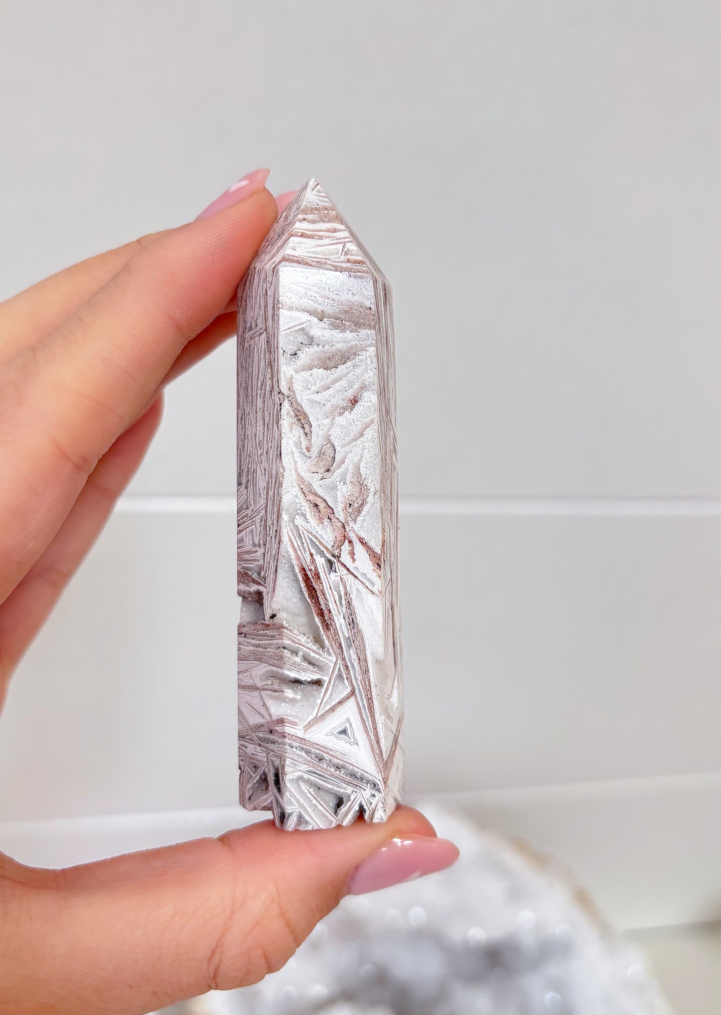 Weiße Mexikanische Achat Türme