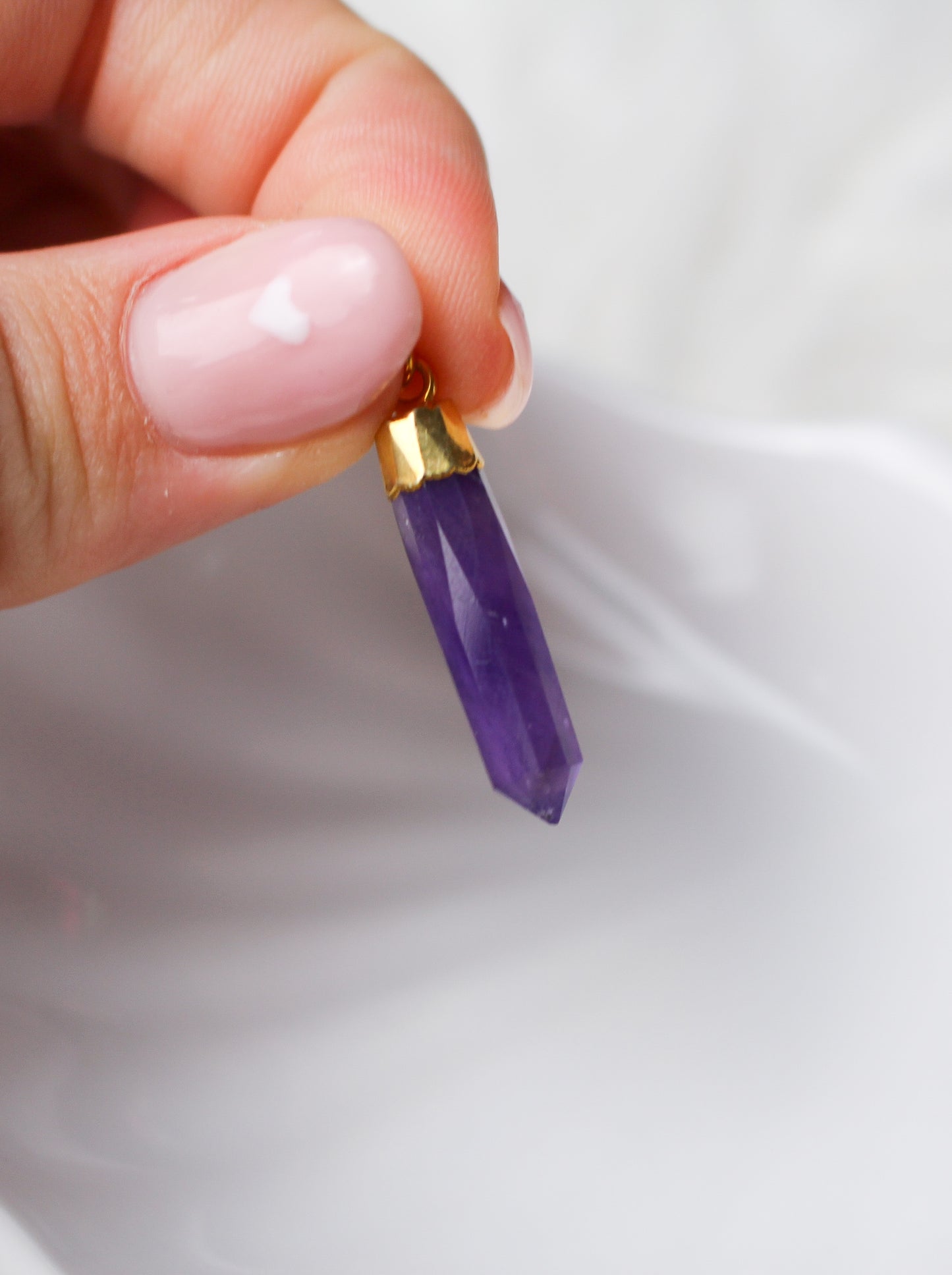 Amethyst-Anhänger-925 Silber, vergoldet